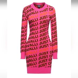 NWT - CAVALLI Fuschia Intarsia Dress